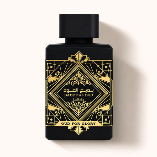 Lattafa Bade'e Al Oud For Glory — decant Ajesh de 5 a 25ml, perfume árabe amadeirado com oud