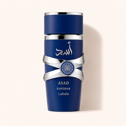 Lattafa Asad Zanzibar — decant Ajesh de 5 a 25ml, perfume árabe de coco e sal, praiano